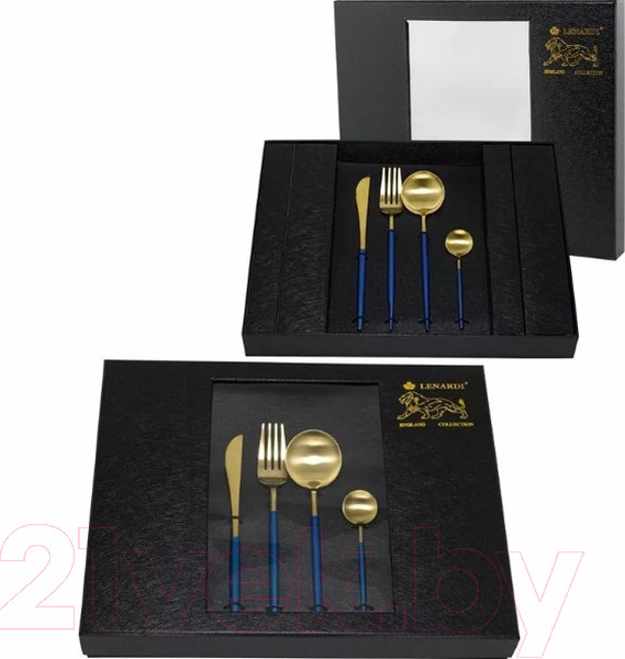 Изображение товара Набор столовых приборов Lenardi Vivid 197-007 (24пр, синий)