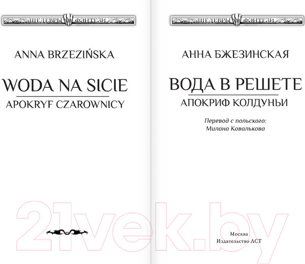 Изображение товара Книга АСТ Вода в решете. Апокриф колдуньи (Бжезинская А.)