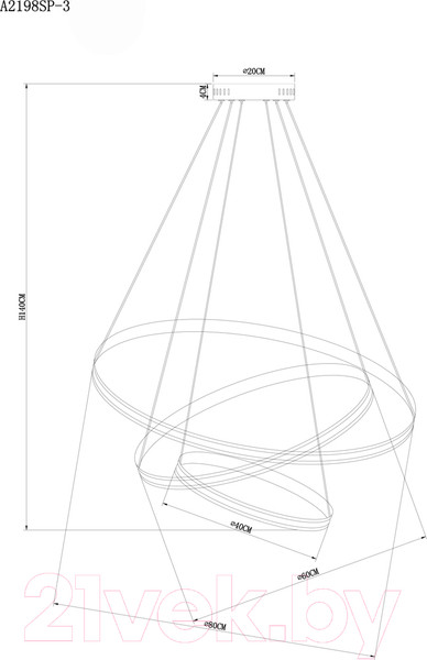 Изображение товара Потолочный светильник Arte Lamp Meridiana A2198SP-3WH