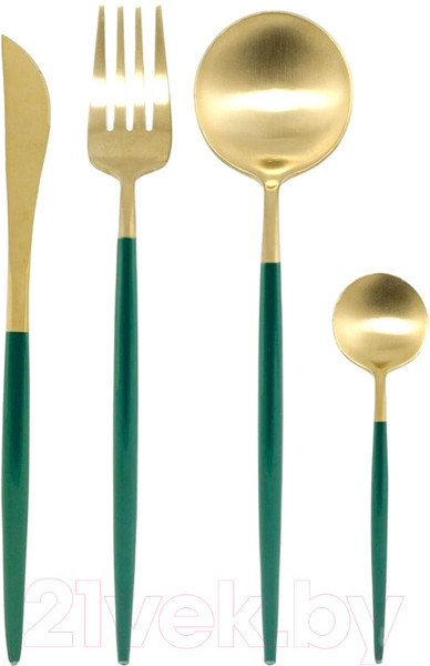 Изображение товара Набор столовых приборов Lenardi Vivid 197-015 (24пр, зеленый)