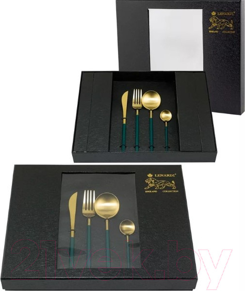 Изображение товара Набор столовых приборов Lenardi Vivid 197-015 (24пр, зеленый)