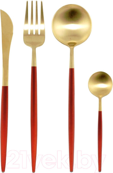 Изображение товара Набор столовых приборов Lenardi Vivid 197-016 (24пр, красный)