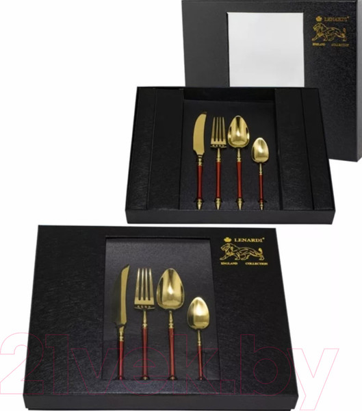 Изображение товара Набор столовых приборов Lenardi 197-020 (24пр, красный)