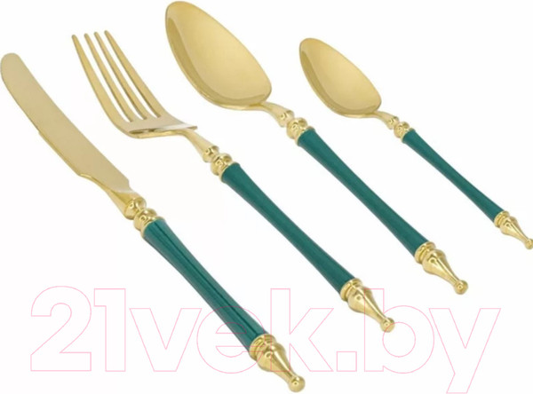 Изображение товара Набор столовых приборов Lenardi 197-021 (24пр, зеленый)