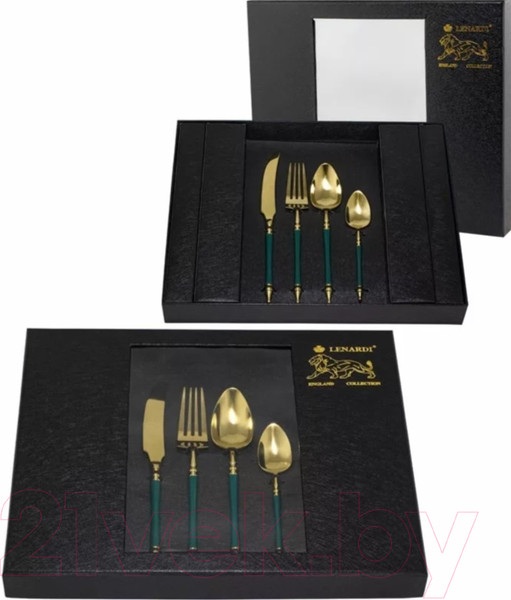 Изображение товара Набор столовых приборов Lenardi 197-021 (24пр, зеленый)