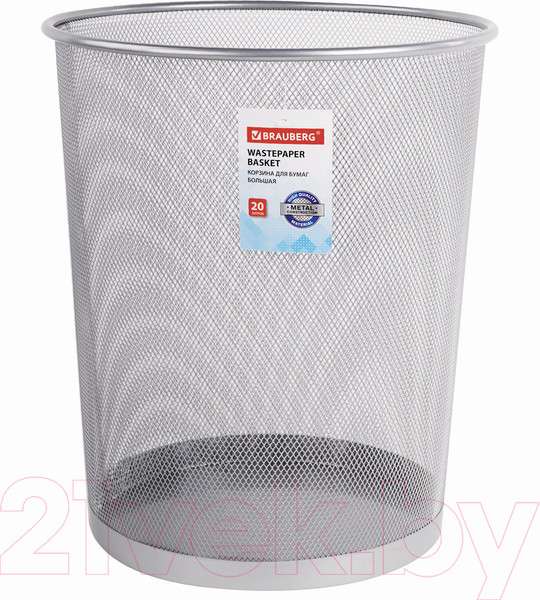 Изображение товара Корзина для бумаг Brauberg Germanium / 231957 (серебристый)
