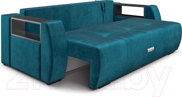 Изображение товара Диван Mebel-Ars Еврокнижка Мальтида (бархат сине-зеленый Star Velvet 43 Black Green)