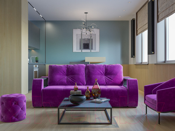 Изображение товара Диван Mebel-Ars Еврокнижка Мальтида (фиолетовый)