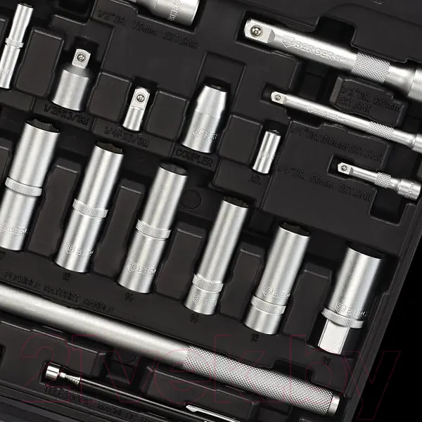 Изображение товара Универсальный набор инструментов BERGER 1/2"-1/4" / BG135-1214 (135 предметов)