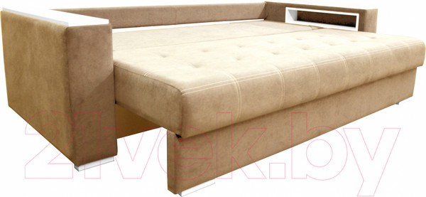 Изображение товара Диван Bobrovmebel Влада 8/2дн раскладной накладки + 2 пенала (микровелюр симпл 42 бежевый)