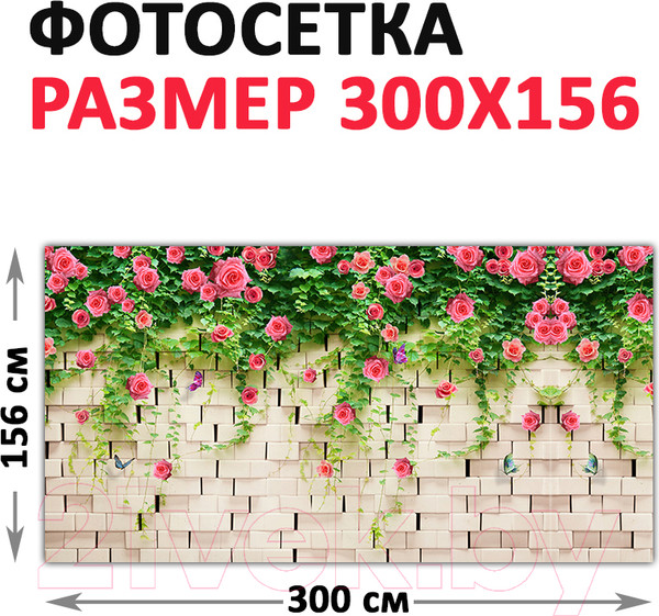 Изображение товара Фотофасад Arthata Розы / FotoSetka-300-76 (300x156)