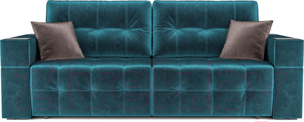 Изображение товара Диван Mebel-Ars Еврокнижка Венеция (бархат сине-зеленый Star Velvet 43 Black Green)
