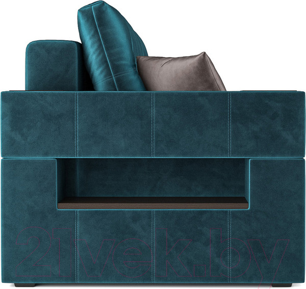 Изображение товара Диван Mebel-Ars Еврокнижка Венеция (бархат сине-зеленый Star Velvet 43 Black Green)