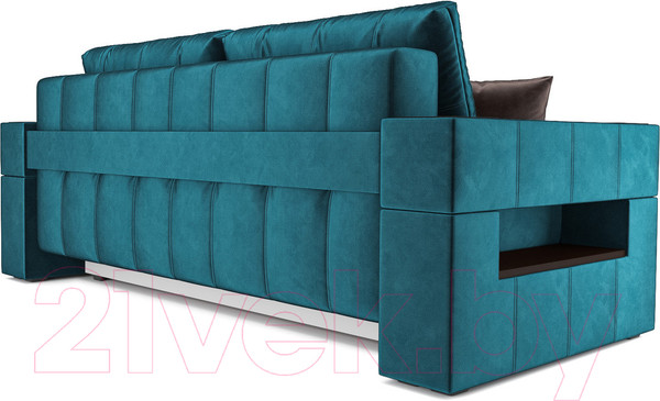 Изображение товара Диван Mebel-Ars Еврокнижка Венеция (бархат сине-зеленый Star Velvet 43 Black Green)