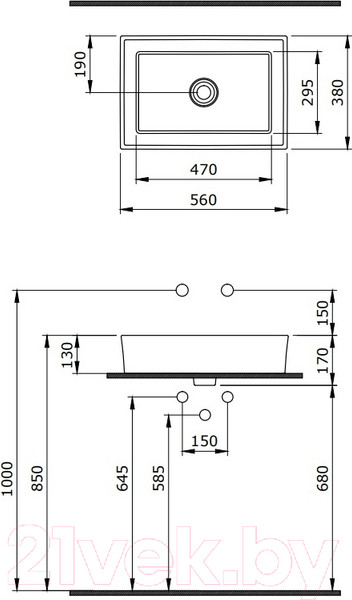 Изображение товара Умывальник Berges Mascon 55x38 181003