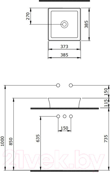 Изображение товара Умывальник Berges Ego SL 38x38 181010