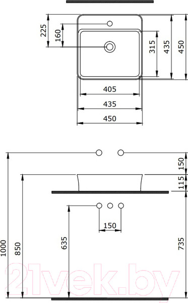 Изображение товара Умывальник Berges Ego SL 45x45 182014