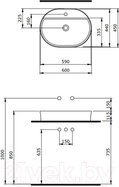 Изображение товара Умывальник Berges Ego SL 60x45 182016