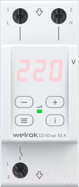 Изображение товара Реле напряжения Welrok D2-63 (Red)