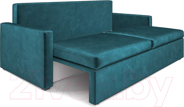 Изображение товара Диван Mebel-Ars Еврокнижка Поло (бархат сине-зеленый Star Velvet 43 Black Green)