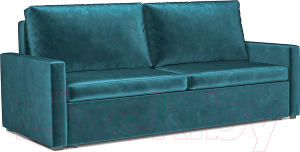 Изображение товара Диван Mebel-Ars Еврокнижка Поло (бархат сине-зеленый Star Velvet 43 Black Green)