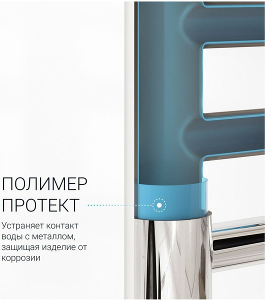Изображение товара Полотенцесушитель водяной Маргроид Inaro 80x6x12 6 крючков (черный матовый, частичная комплектация)