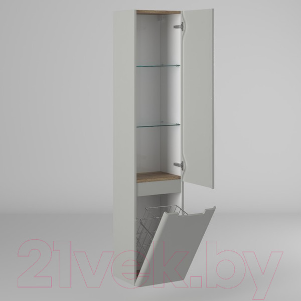 Изображение товара Шкаф-пенал для ванной Briz Прато Лайт 35 с б/к R / 240 04-06к35-00 02 ЛТ (светло-серый матовый)