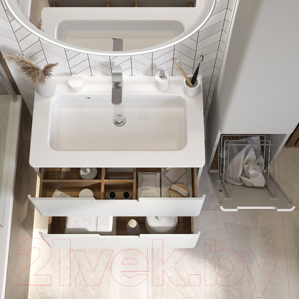 Изображение товара Шкаф-пенал для ванной Briz Прато Лайт 35 с б/к R / 240 04-06к35-00 02 ЛТ (светло-серый матовый)