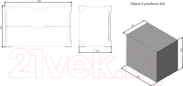Изображение товара Тумба с умывальником Briz Прато Лайт 100 / 240 03-18100-16 00 ЛТ (светло-серый матовый)