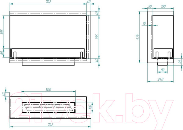 Изображение товара Биокамин Zefire Standart 700 (угловой, левый)
