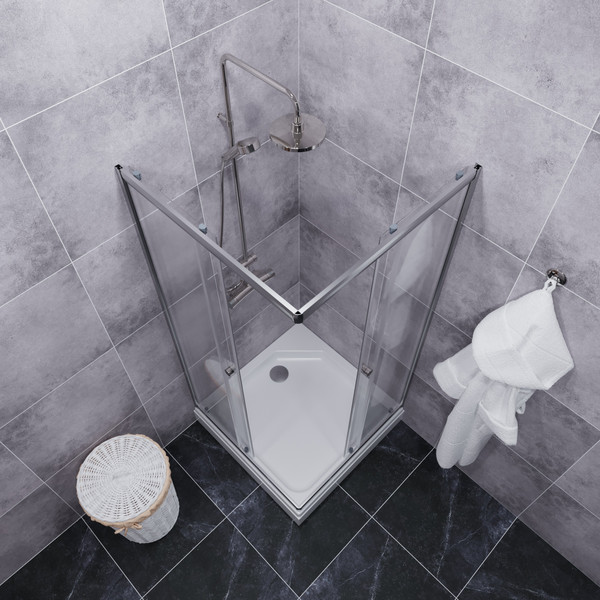 Изображение товара Душевой уголок Triton Вента 80x80 (хром, с поддоном)