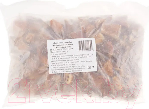 Изображение товара Лакомство для собак Виктус Вымя говяжье мелкой нарезки (1кг)