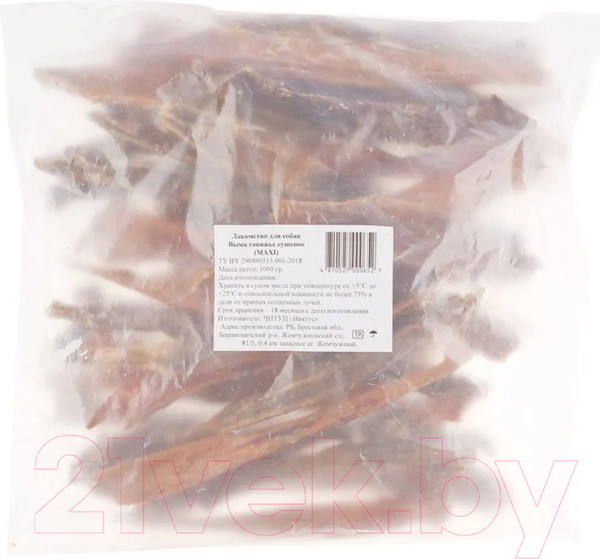 Изображение товара Лакомство для собак Виктус Вымя говяжье крупной нарезки (1кг)