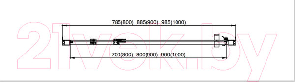 Изображение товара Душевая дверь Aquatek 100x200 / AQ ARI PI 10020BL (черный/прозрачное стекло)