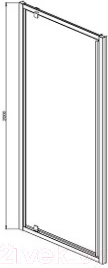 Изображение товара Душевая дверь Aquatek 100x200 / AQ ARI PI 10020BL (черный/прозрачное стекло)