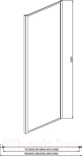 Изображение товара Душевая стенка Aquatek 90x200 / AQ ARI WA 09020BL (черный/прозрачное стекло)