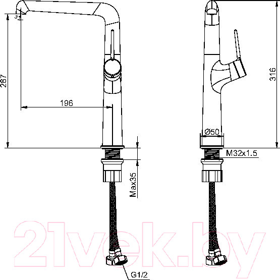 Изображение товара Смеситель Maxonor Pure Life PL4094-7