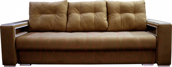 Изображение товара Диван Bobrovmebel Влада 8/2дн раскладной накладки + 2 пенала (микровелюр симпл 45 коричневый)