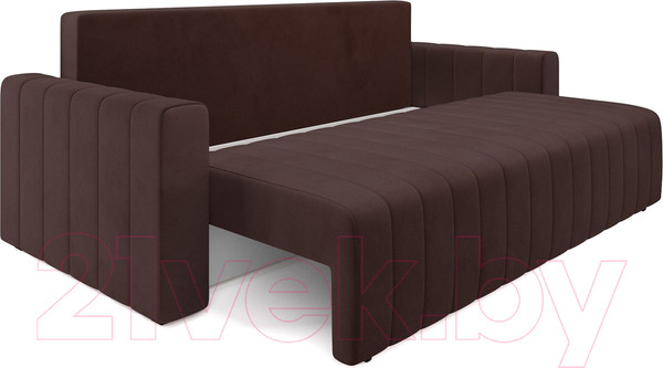 Изображение товара Диван Mebel-Ars Еврокнижка Лондон (велюр шоколад HB-178 16)