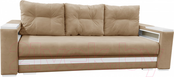 Изображение товара Диван Bobrovmebel Влада 8/2тнц раскладной ТНЦ + 2 пенала (микровелюр симпл 42 бежевый)