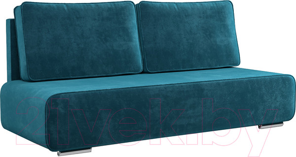 Изображение товара Диван Mebel-Ars Еврокнижка Марк (бархат сине-зеленый Star Velvet 43 Black Green)