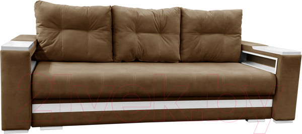 Изображение товара Диван Bobrovmebel Влада 8/2тнц раскладной ТНЦ + 2 пенала (микровелюр симпл 45 коричневый)