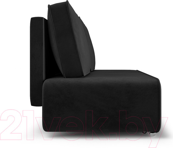 Изображение товара Диван Mebel-Ars Еврокнижка Марк (велюр черный НВ-178 17)