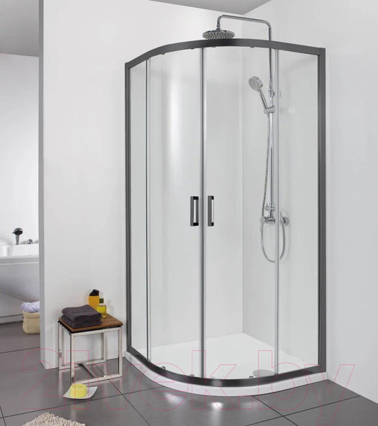 Изображение товара Душевой уголок Aquatek 90x90 / AQ ARI RO 09020BL (черный/прозрачное стекло)