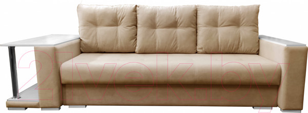 Изображение товара Диван Bobrovmebel Мегаполис раскладной стол слева (микровелюр симпл 42 бежевый)