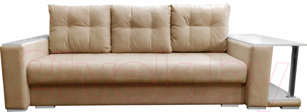 Изображение товара Диван Bobrovmebel Мегаполис раскладной стол справа (микровелюр симпл 42 бежевый)