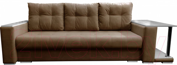 Изображение товара Диван Bobrovmebel Мегаполис раскладной стол справа (микровелюр симпл 45 коричневый)