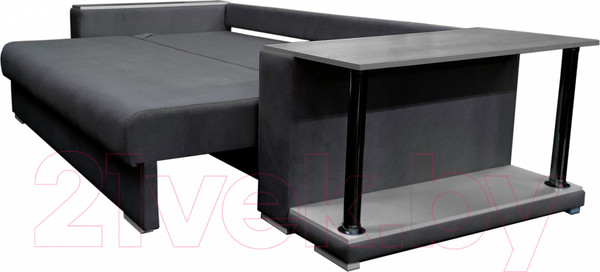 Изображение товара Диван Bobrovmebel Мегаполис раскладной стол справа (микровелюр симпл 54 серый)
