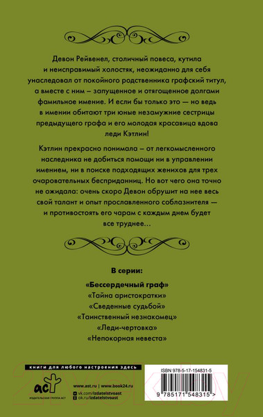 Изображение товара Книга АСТ Бессердечный граф (Клейпас Л.)