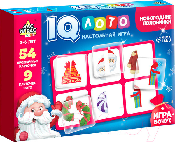 Изображение товара Настольная игра Лас Играс Умное лото. Новогодние половинки. kids / 4916117